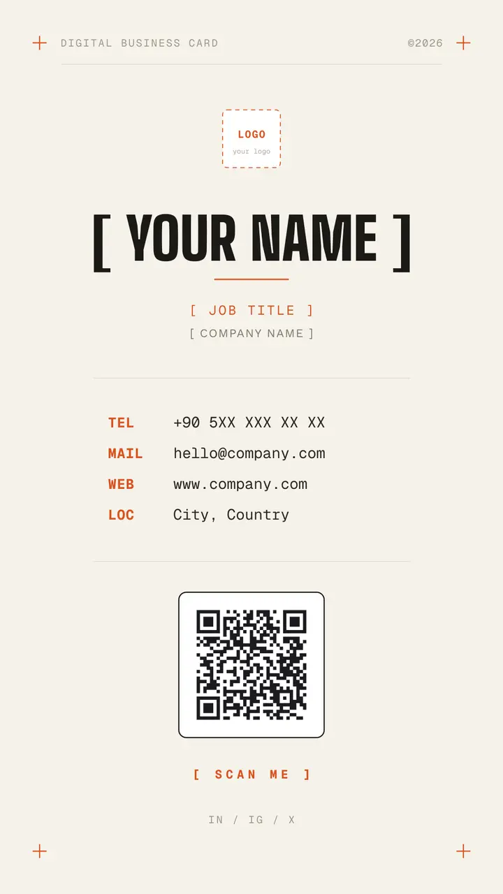 Digital Business Cards — Editorial (light) template