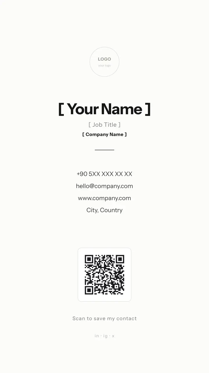 Digital Business Cards — Minimal (white) template