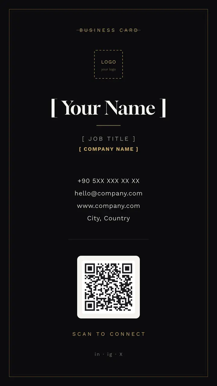 Digital Business Cards — Premium (serif + gold) template