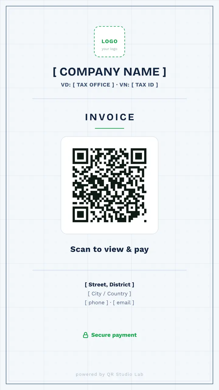 Invoice Contact Cards — Light template