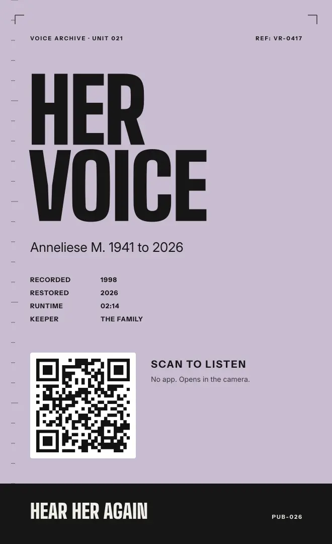 Her voice (archive card)
