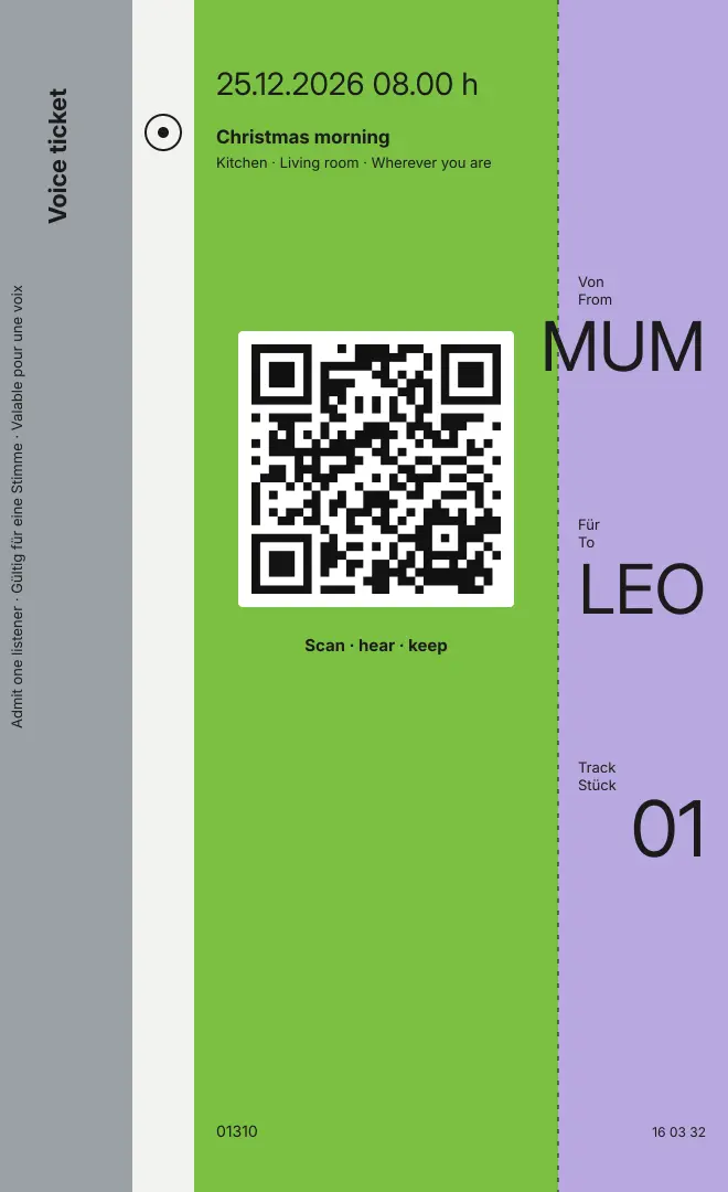 Voice ticket (colour bands)
